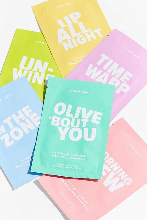 I Dew Care, Sheet Mask Set, Skincare Packaging, Packing Design, Beauty Packaging, Beauty Gifts, Cosmetic Packaging, Sheet Mask, Packaging Inspiration