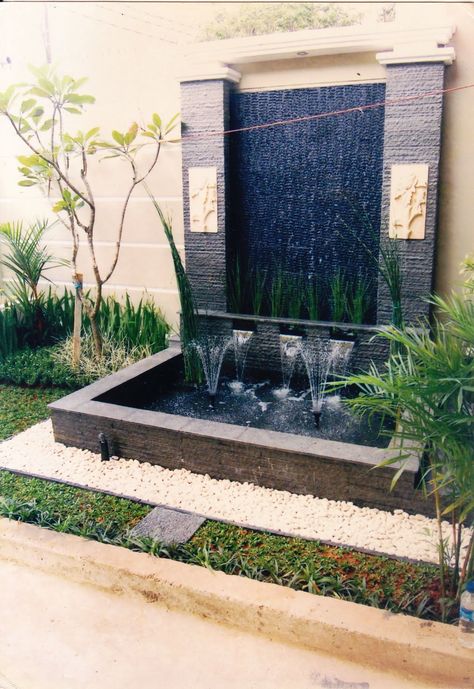 Desain Taman Air Terjun | Kumpulan Desain Rumah Minimalist Garden Design, Fish Ponds Backyard, Tanaman Air, Kolam Air, Outdoor Wall Fountains, Water Wall Fountain, Kolam Koi, Taman Air, Fish Pond Gardens