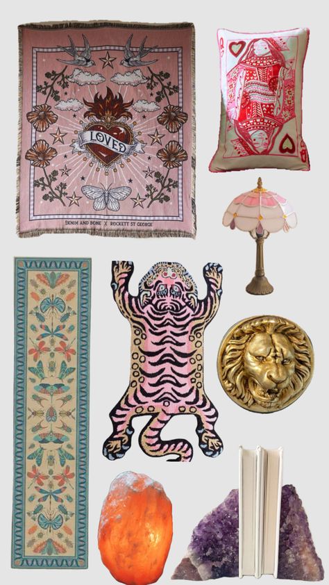 #Maximalist #roomdecor #lion #queenofhearts #rocketStGeorge #Tibetantigerrug iris ruggable runner rug #whimsical decor #apartment #inspiration aesthetic room decor cozy maximalism #eclectic maximalism Small Room Maximalist, Eclectic Whimsical Decor, Maximist Decor Living Room, Witchy Maximalist Decor, Maximalist House Decor, Maximalist Decor Office, Whimsicraft Aesthetic, Maxamilist Bedroom Aesthetic, Japanese Maximalism