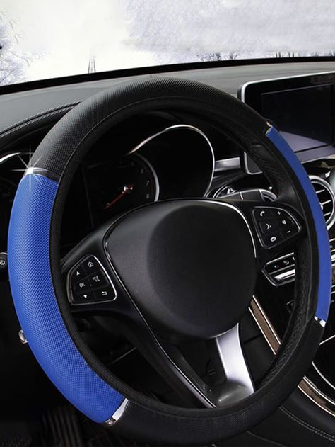 Blue Car Accessories Aesthetic, Blue Car Interior Decor, Blue Steering Wheel Cover, Blue Car Accessories, Car Wheel Cover, Car Things, Car Steering Wheel, Car Steering Wheel Cover, Car Aesthetic