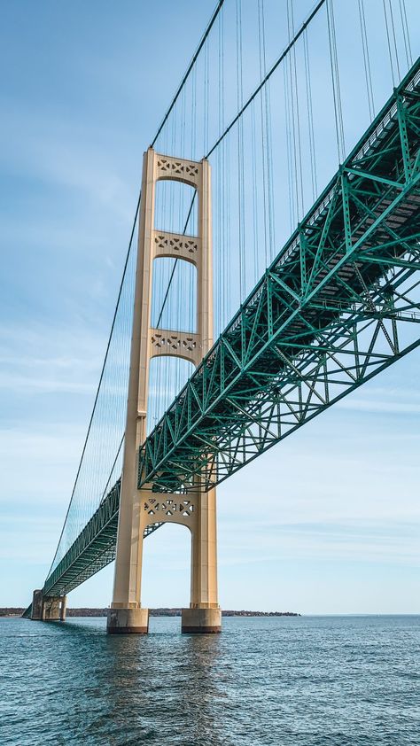 Bridge Aesthetic, Mackinaw Bridge, Michigan Adventures, Mackinaw City, Mackinac Bridge, Michigan Travel, Lake Huron, New York City Travel, Mackinac Island