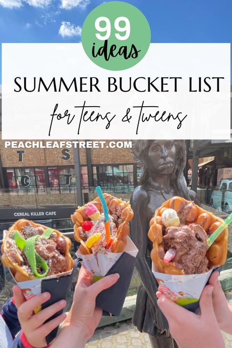 Summer Activities For Teens, Family Summer Bucket List, Ice Cream In A Bag, Kids Summer Bucket List, Summer Bucket List For Teens, Summer Bucket List Ideas, Free Summer Activities, Ultimate Summer Bucket List, Bucket List For Teens