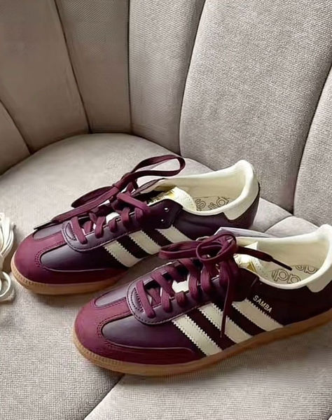 Adidas Samba Red, Addias Shoes, Samba Shoes, Addidas Shoes, Adidas Samba Og, Dr Shoes, Samba Og, Cute Sneakers, Maroon Red