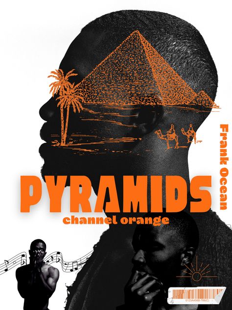 Pyramid Frank Ocean Poster, Brazil Album Cover, Frank Ocean Poster Channel Orange, Music Artist Poster Design, Pyramids Frank Ocean Poster, Xavier Wulf Poster, Channel Orange Wallpaper, Frank Ocean Album Poster, Sonder Poster