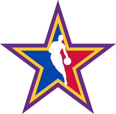 NBA All-Star Game 2004 Nba Logo Design, Nba Logos, Basketball Decorations, Nba All Star, Best Nba Players, American Flag Tattoo, Star Logo Design, Fila Vintage, Secondary Logo