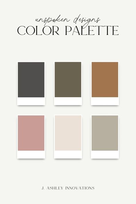 In this color palette for event designers Unspoken Designs, we used earthy tones of sage green, rust, and dark green while adding a romantic, feminine touch with a light blush pink and a darker mauve color. See how we used this color palette in Unspoken Design's full branding design kit here! Rust Mauve Color Palette, Earthy Pink Colour Palette, Earth Tones With Pink, Pink Beige And Sage Green, Blush Complimentary Colors, Pink Green Brown Palette, Blush Green Brown Color Palette, Tan Pink Black Color Scheme, Dark Green And Blush Color Palette