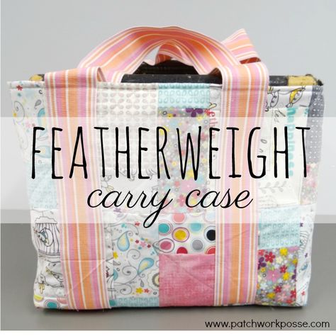 Full tutorial for making a carry bag for your Featherweight and travel case. Simple and perfect for keeping your machine safe and sound. Patchwork, Tela, Sewing Machine Bag, Singer Sewing Machine Vintage, Sewing Machine Cover Pattern, Sewing Machines Best, Sewing Retreats, Sewing Project Ideas, Featherweight Sewing Machine