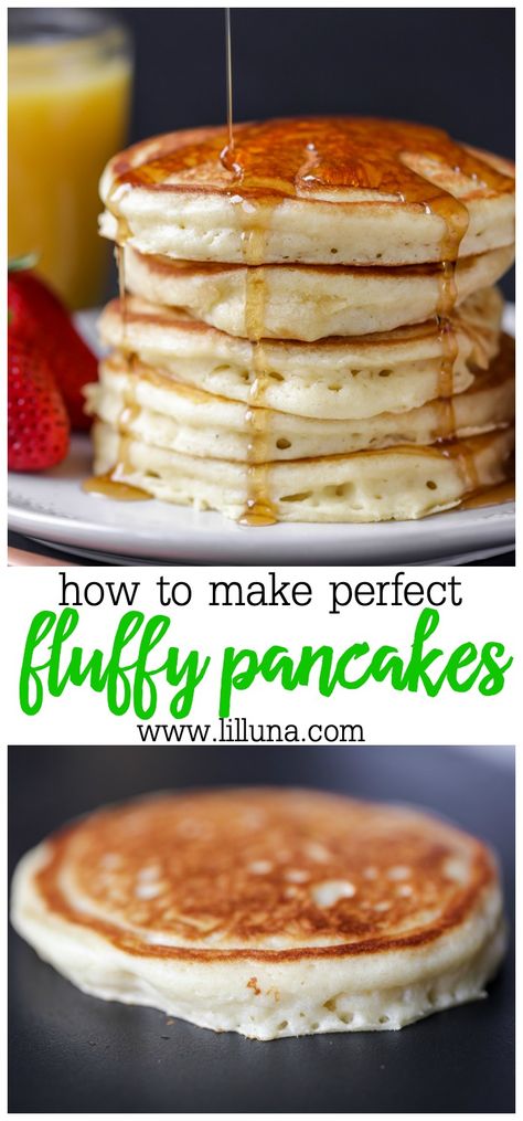 Big Fluffy Pancakes Recipe, Big Fluffy Pancakes, Fluffy Pancakes Recipe, Pancakes Sans Gluten, Beautiful Brunch, The Best Pancakes, Pancake Dessert, Best Pancakes, Fluffy Pancake Recipe