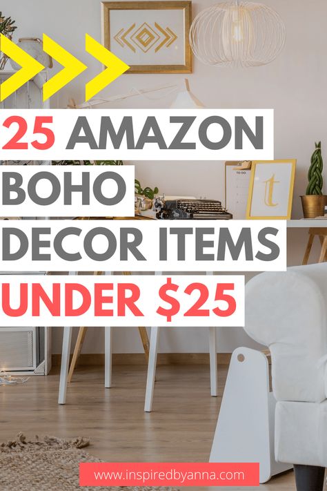 25 Boho Decor Items Under $25 - Inspired by Anna Living Room, Home Décor, Amazon Boho Decor, Affordable Boho, Decor Items, Boho Decor, Home Decoration, Get Started, Decor Ideas