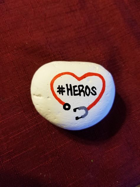 Medical Painted Rocks, Nurses Rock Painted Rock, Nurse Painted Rocks, Rock Projects, Heart Doctor, Mini Rock, Inspirational Rocks, Nurse Inspiration, Nurse Rock