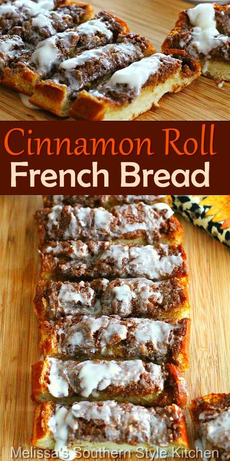 Dinners With French Bread, Cinnamon French Bread, Cinnamon Roll Roll Ups, Pie, Cinnamon Roll French Bread, Breakfast Using French Bread, French Bread Dessert Ideas, Day Old French Bread Recipes, Million Dollar Roll Ups