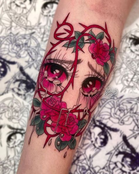 𝓛𝓮𝓪 𝓛𝓲𝓰𝓸𝓽 🌸✨ on Instagram: "victoria joins the crybaby club with a pair based on a wrathful persephone from lore olympus 💖 ___ Location: inner left forearm Approx. time: 3.5 hours" Body Mods, Music Tattoos, Lore Olympus Tattoo Ideas, Lore Olympus Tattoo, Olympus Tattoo, Persephone Tattoo, Mythology Tattoos, Lore Olympus, 5 Hours