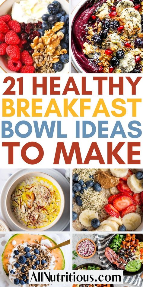 When it comes to healthy breakfast ideas, these bowls are the perfect option! Add these to your meal plan to help with weight loss. These are easy recipes, packed with healthy ingredients and so much flavor. Essen, Power Bowls Breakfast, Waffle Bowl Recipe, Easy Breakfast Bowls, Cottage Cheese Breakfast Bowl, Lunch Bowl Recipe, Healthy Breakfast Choices, Breakfast Bowls Recipe, Quinoa Breakfast Bowl