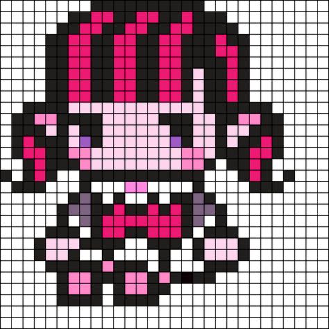 Kandi Patterns for Kandi Cuffs - Characters Pony Bead Patterns Pearl Beads Pattern Hello Kitty, Twice Perler Beads, Pixel Art Sparkle, Master Chief Perler Beads, Melty Beads Minecraft, Draculaura Perler Beads, Electric Guitar Perler Beads, Pixel Art Grid Monster High, Aggretsuko Perler Beads