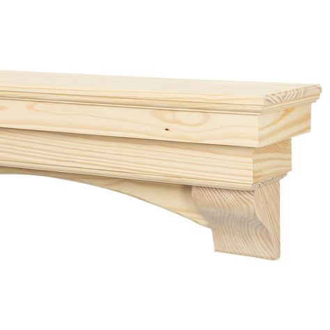 PRICES MAY VARY. 48 INCH UNFINISHED: The Salem Mantel Shelf includes optional arching corbels that can be added to make your mantel shelf stand out. Or switch up your style by removing the corbels. RUSTIC CHARM - Add an instant farmhouse appeal to any space with this fireplace mantel shelf that comes in distressed and non-distressed finishes. DURABLE PINE CONSTRUCTION - Attractive pine wood provides a desirable sturdiness that can hold all of your favorite family pictures, heirlooms, and décor. Faux Fireplace Diy Cardboard, Fireplace Mount, Traditional Fireplace Mantel, Floating Mantel Shelf, Wood Mantel Shelf, Wooden Mantle, Floating Mantel, Fireplace Mantel Shelf, Wood Mantel