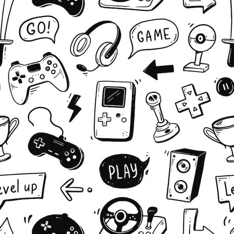 Play Background, Game Controller Art, Video Game Drawings, Doodles Games, Video Game Images, Gamer Tattoos, Paint Games, 30 Day Drawing Challenge, Comic Tattoo