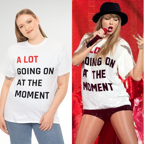 Taylor Swift A Lot Going On At The Moment Tee, Slogan Shirt, Celebrity Inspired Tshirt by ReTrendShop on Etsy Taylor Swift Tee Shirt Ideas, Homemade Taylor Swift Shirts, Taylor Swift Adult Birthday, Taylor Swift Tshirts, Taylor Swift Shirts Diy, Taylor Swift T Shirt Ideas, Taylor Swift Tshirt Ideas, Taylor Swift Shirt Ideas, Taylor Swift Tshirt