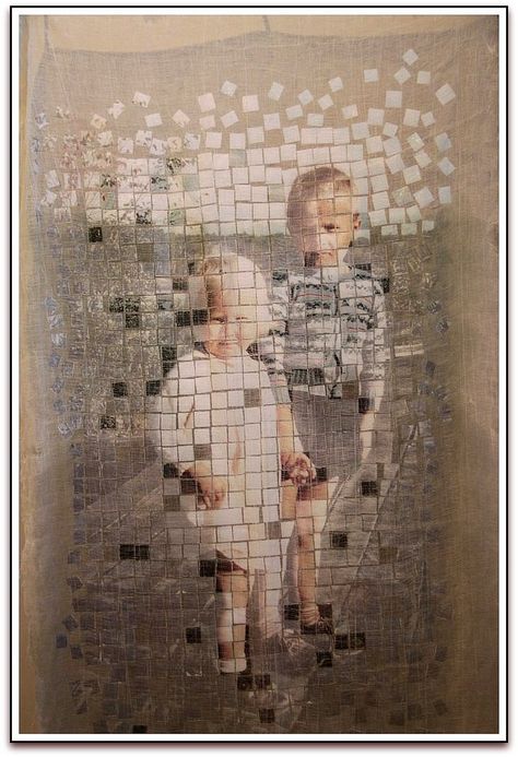 https://flic.kr/p/aEHbyy | more Fibre Optix...Connections Exhibition...Orillia Nov-Jan/12 | This impressive work is almost life size..it depicts the artist and her brother, as young children.....and it is entitled Memory...and it partly refers to the artist's mother, whose memory is failing..... It is composed of cheesecloth, and carefully segmented photographic enlargements, printed in varying degrees of density ...I was mightily impressed ! www.connectionsfibreartists.com Memory Art Ideas, Art About Connection, Textiles Memories, Art About Identity, Memories Textiles, Memories Artwork, A Level Art Themes, Preservation Art, Kollage Konst