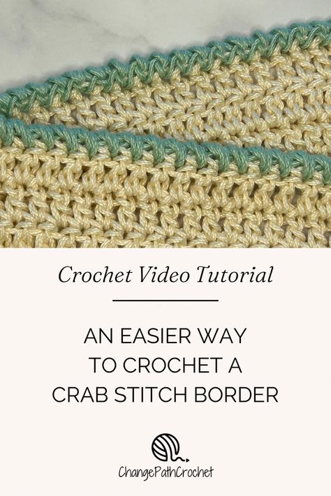 Simple crochet border Reverse Crab Stitch Crochet, Crochet Crab Stitch Border, Crab Stitch Crochet Tutorials, Reverse Single Crochet Edging, Border Stitches Crochet, Border Stitch Crochet, Crochet Border Stitches, Simple Crochet Border, Crab Stitch Crochet