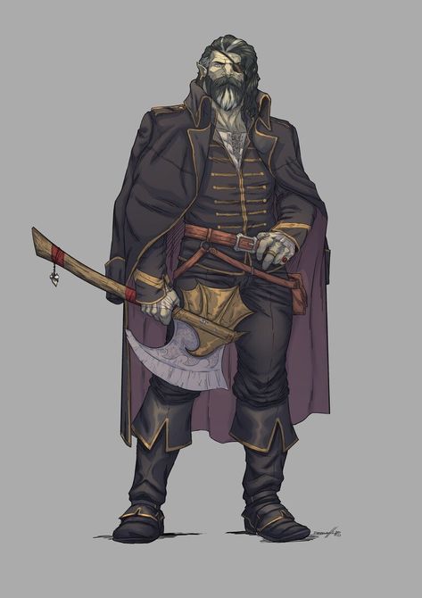 ArtStation - D&D - Half-Orc Pirate Pirate Barbarian, Barbarian Character Art, Orc Pirate, Dnd Orc, Orc Warrior, Half Orc, Pathfinder Character, Pirate Art, Gato Anime