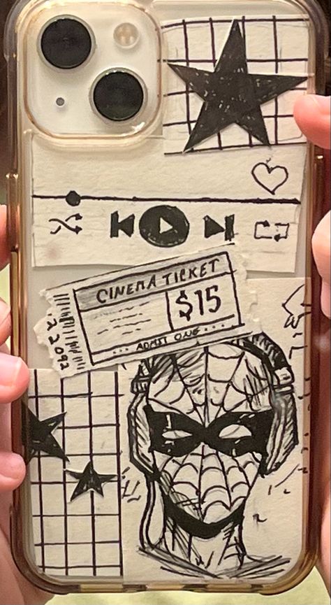 phone case 
drawing Clear Phone Case Design, Diy Phone Case Design, Some Drawings, Spiderman Art Sketch, Desain Quilling, Kartu Valentine, Pola Kartu, Iphone Case Stickers, Tapeta Galaxie