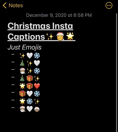 Best Aesthetic Christmas Instagram Captions with just Emojis Christmas Emoji Wallpaper, Aesthetic Christmas Captions, Christmas Bios For Instagram, Christmas Emojis Aesthetic, Christmas Photo Instagram, Christmas Snapchat Friend Emojis, Christmas Pic Ideas Instagram, Christmas Selfie Captions, Winter Emoji Combos