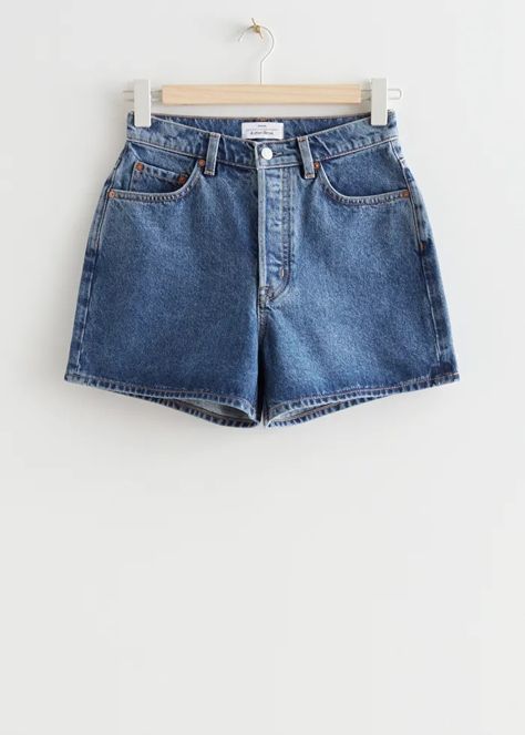& Other Stories - The Getaway Edit Long Denim Shorts, Blouses Designs, River Blue, Collection Ideas, Outfits Mit Shorts, Blue Denim Shorts, High Waisted Shorts Denim, Short En Jean, Beautiful Blouses