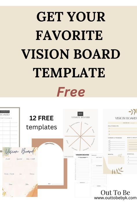 vision board template free Printable Vision Board Template, Free Vision Board Template, Vision Board Health, Goal Setting Vision Board, Free Vision Board, Vision Board Diy, Vision Board Collage, Vision Board Pics, Vision Board Printables