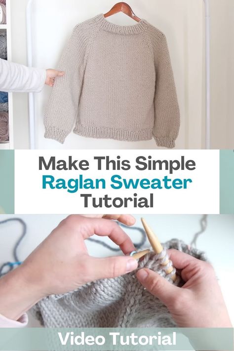 Looking for a knitting project that's both easy and stylish? Look no further! Our comprehensive video tutorial will show you how to knit a gorgeous raglan sweater from scratch, no matter your skill level. Whether you're a seasoned pro or just starting out, this project is perfect for you. Our simple design is easy to follow, yet still provides a satisfying challenge that's sure to leave you feeling proud of your creation. But that's not all - this sweater pattern is made with chunky yarn... Chunky Raglan Sweater Knitting Pattern, Ponchos, Beginner Chunky Knit Sweater Pattern Free, Knitted Raglan Sweater, Raglan Sleeve Pattern Knitting Free, Basic Knit Sweater Pattern Free, Knit Chunky Sweater Pattern Free, Easy Raglan Knit Sweater Pattern Free, Simple Knit Sweater Pattern Free