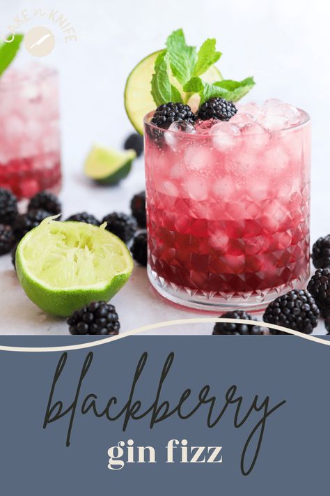 Bombay Bramble Gin Recipes, Blackberry Gin Cocktail, Blackberry Gin Fizz, Blackberry Gin, Gin Fizz Cocktail, Fizz Cocktail, Night Recipes, Blackberry Recipes, Gin Recipes