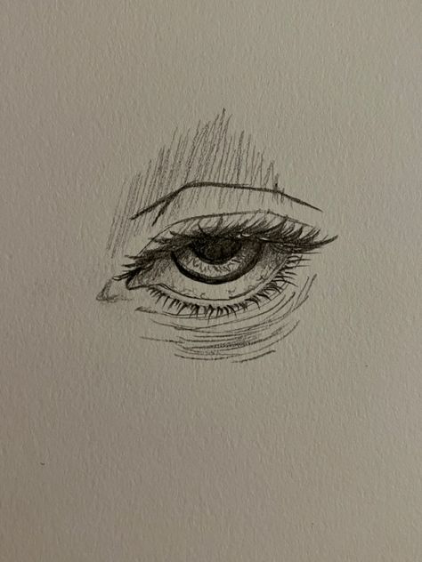 Quick sketch of an eye that looks tired Quick Eye Sketch, Tried Eyes Drawing, How To Drown Eye, Indie Eye Drawing, Quick Sketch Ideas Simple, Looking Down Eyes Drawing, How To Sketch An Eye, Eye Drawing Styles Sketch, Random Sketches Aesthetic