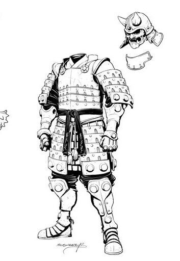 Samurai armor 1 Samurai Armor Design Drawing, How To Draw Samurai Armor, Samurai Clothing Reference, Samurai Armor Reference Drawing, Samoraii Drawing, Samurai Armor Anime, Samurai Armour Art, Traditional Samurai Armor, Japanese Armor Art
