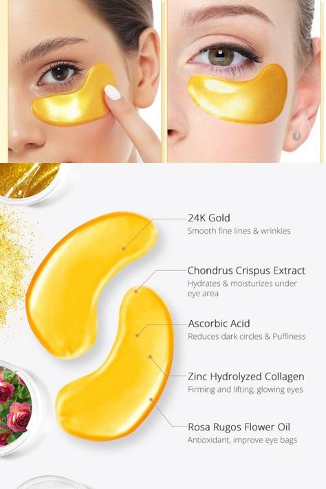 Eye Masks, Gold Eye Mask, Eye Patch, Gold Eyes, Dark Circles, Eye Mask, Circles, Anti Aging, Moisturizer