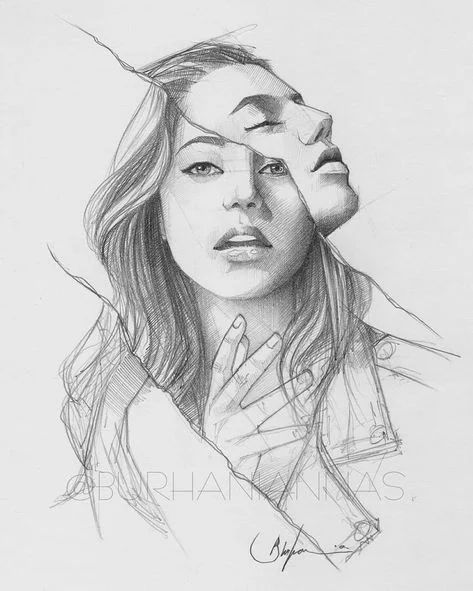 Drawing Faces, Drawing Hair, Drawing Hands, Abstract Pencil Drawings, L'art Du Portrait, Desen Realist, Meaningful Drawings, Art Sketches Pencil, Art Drawings Sketches Pencil