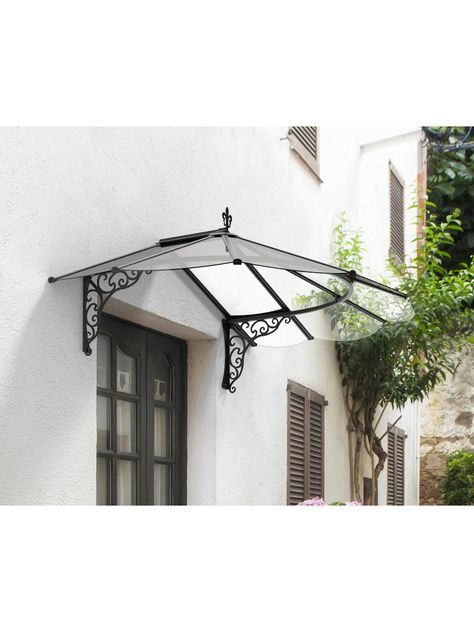 Palram canopy iris 1780 black clear protect your doorways from the elements while creating an attractive entrance to Door Canopy Porch, Front Door Canopy, House Awnings, Diy Awning, Gates And Railings, Door Awnings, Polycarbonate Panels, Door Canopy, Diy Canopy