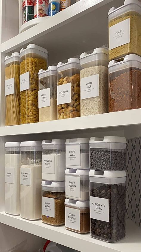 Pantry Storage Containers, Pantry Organisation, Kitchen Storage Hacks, House Organisation, Small Kitchen Storage, Small Pantry, Kitchen Organisation, Kitchen Organization Pantry, Airtight Food Storage