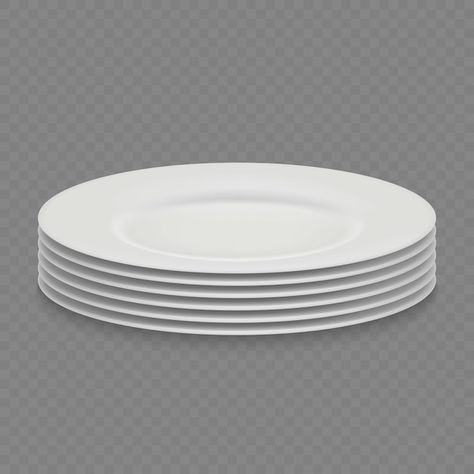 Plato blanco realista 3d aislado, vista ... | Premium Vector #Freepik #vector #plato-blanco #plato #plato-vacio #vajilla Plato, Vista Frontal, Premium Vector