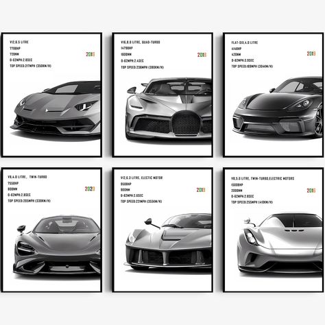 PRICES MAY VARY. ✮car poster art wall, With modern minimalist style, beautiful and elegant, high-definition pictures, create an artistic atmosphere for your home wall decoration. ✮6pcs car posters for boys room 8x10 inches (Unframed),help you hang the racing car art and decorate your wallpaper ✮Showcasing the intricate details and timeless beauty of 6 different supercars, it's perfect for car enthusiasts and collectors. It also makes a great gift. ✮Our canvas art make for perfect decorations for Car Guy Room Aesthetic, Car Themed Rooms, Posters For Room Aesthetic, Guys Room Aesthetic, Mens Room Decor, Posters For Room, Concert Poster Art, Room Boy, Mens Room