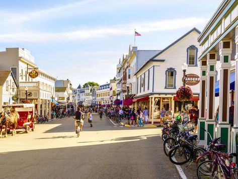 Main Street Buildings, St Ignace Michigan, Michigan Road Trip, Sault Ste Marie, Mackinaw City, Mackinac Bridge, Train Tour, Michigan Travel, Market Street