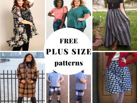 Couture, Plus Size Dresses Patterns, Sewing For Plus Size Women, Plus Size Top Patterns Sewing, Diy Plus Size Skirt, Plus Size Patterns For Women Free Sewing, Easy Sewing Patterns For Women Tunic Tops, Plus Size Womens Clothing Sewing Patterns, Plus Size Clothing Patterns Free