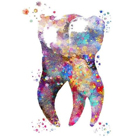 Dental Sayings, Tooth Watercolor, Dental Wall Art, Dental Pictures, Dental Wallpaper, Medical Artwork, Dentist Art, Med Student Gift, Clinic Decor