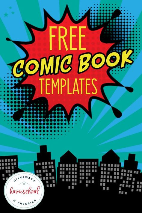 Use these Comic Book Templates to encourage creative writing in your children as you celebrate National Comic Book Day this year! #creativewriting #homeschoolers #homeschooling #hsgiveaways Comic Book Blank Pages, Free Comic Book Template, Blank Comic Book Pages, National Comic Book Day, Elements Of Literature, Comic Strip Template, Free Writing Prompts, Blank Comic Book, Fun Writing Activities