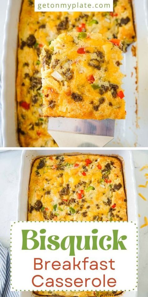 This Easy Bisquick Breakfast Casserole with Sausage is always a crowd-pleaser and SO easy to make! Sausage, eggs, cheese and Bisquick baking mix are combined to make this super simple casserole that’s perfect for breakfast or brunch. It can be easily be made ahead the day before, too for a stress-free morning! Breakfast Casserole Bisquick, Bisquick Breakfast Casserole, Bisquick Breakfast, Bisquick Recipes Breakfast, Breakfast Caserole, Easy Breakfast Casserole Sausage, Sausage Egg Breakfast Casserole, Breakfast Casserole With Sausage, Casserole With Sausage