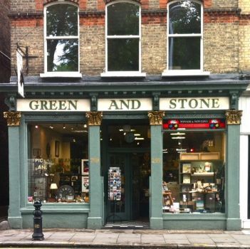 Green and Stone (36 pieces) Apartment Above Shop Exterior, Apartment Above Bookstore, Shops With Apartments Above, Vintage Shop Exterior, Apartment Above Store, Store With Apartment Above, Cafe With Apartment Above, Apartment Above Shop, Shop Exterior Store Fronts