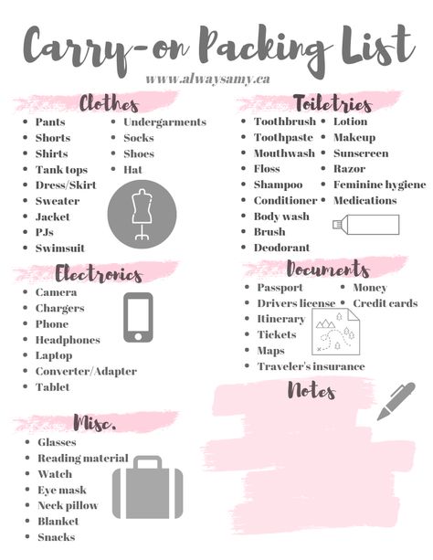 Carry On Bag Checklist, Long Trip Packing List, Packing List Greece, Flight Carry On Essentials, School Trip Packing, Pack For 10 Days, Carry On Packing List, Trip Essentials Packing Lists, What To Pack For Vacation