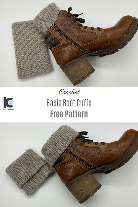 Enter the boot cuff. This is a very basic, beginner friendly and yarn friendly project. By yarn friendly, I mean there's plenty of wiggle room if you don't have #4, unlike a lot of my other patterns.  Hope you enjoy dressing up those trusty winter boots with your new, handmade boot cuffs. Happy crocheting! #crochetbootcuffs #crochetpatternbeginner #freecrochetpattern Crochet Boot Warmers, Crochet Boot Toppers Free Pattern, Crochet Boot Cuff Pattern Free, Boot Cuff Knitting Pattern, Knitted Boot Toppers Free Pattern, Crochet Boot Covers, Boot Toppers Crochet Pattern Free, Crocheted Boot Cuffs, Knitted Boot Cuffs Pattern Free