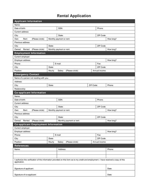 1 - Rental application.pdf Soups, Rental Application Free Printable, Rental Application Form, Rental Agreement, Rental Application, Application Form, Free Printable, Finance, Quick Saves