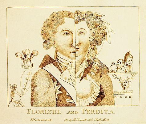 Caricature of the Prince of Wales as Florizel and Mary Robinson as Perdita, 1783 Welsh Ancestry, Mary Robinson, Drury Lane, Successful Woman, George Iv, Georgian Era, Working Women, Winter's Tale, Regency Era