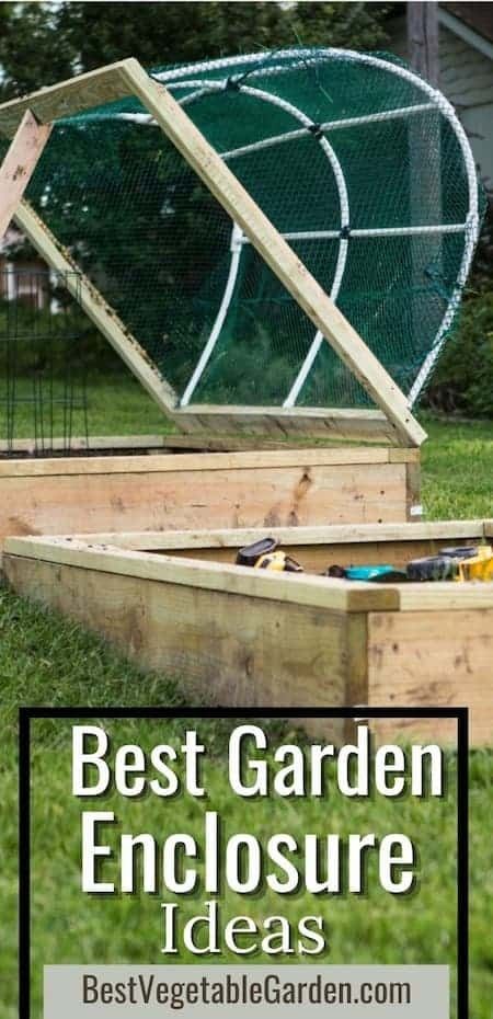 Here's a complete list of vegetable garden enclosure ideas! It includes fully and partially enclosed kits, designs and plans. #vegetablegardenenclosureideas Walk In Garden Box Raised Beds, Garden Enclosure Ideas Raised Beds, Enclosed Garden Ideas, Enclosed Vegetable Garden, Enclosed Garden Structures, Garden Enclosure Ideas, Enclosed Garden Beds, Garden Enclosure, Cottage Garden Sheds