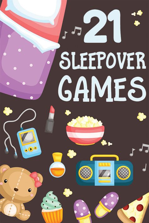 21 Sleepover Games for Your Next Kids Pajama Party #partygames #kidsparty #sleepover Pajama Party Games For Kids, Kids Pajama Party, Pijamas Party Ideas, Pajama Party Games, House Themes, Girls Sleepover Party, Cer Nocturn, Teenager Party, Birthday Sleepover Ideas